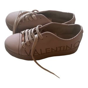 Valentino Pale Pink Sneakers with Metallic Detail